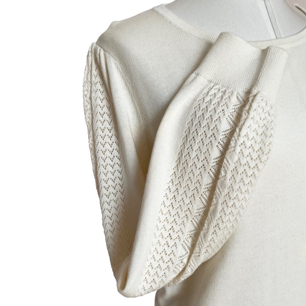 Cotton Pointelle Sweater